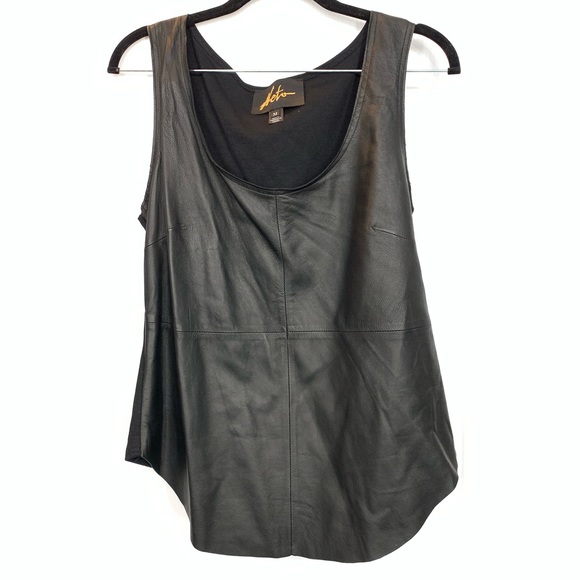 Neto Tops - NETO Black 100% Leather Top M